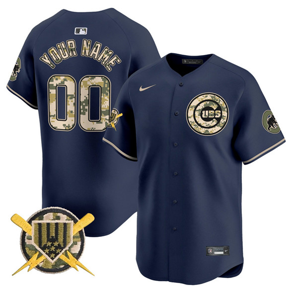 Men's Chicago Cubs Active Player Custom Navy Armed Forces Day Vapor Limited Stitched Baseball Jersey Men's Chicago Cubs Active Player Custom Navy Armed Forces Day Vapor Limited Stitched Baseball Jersey